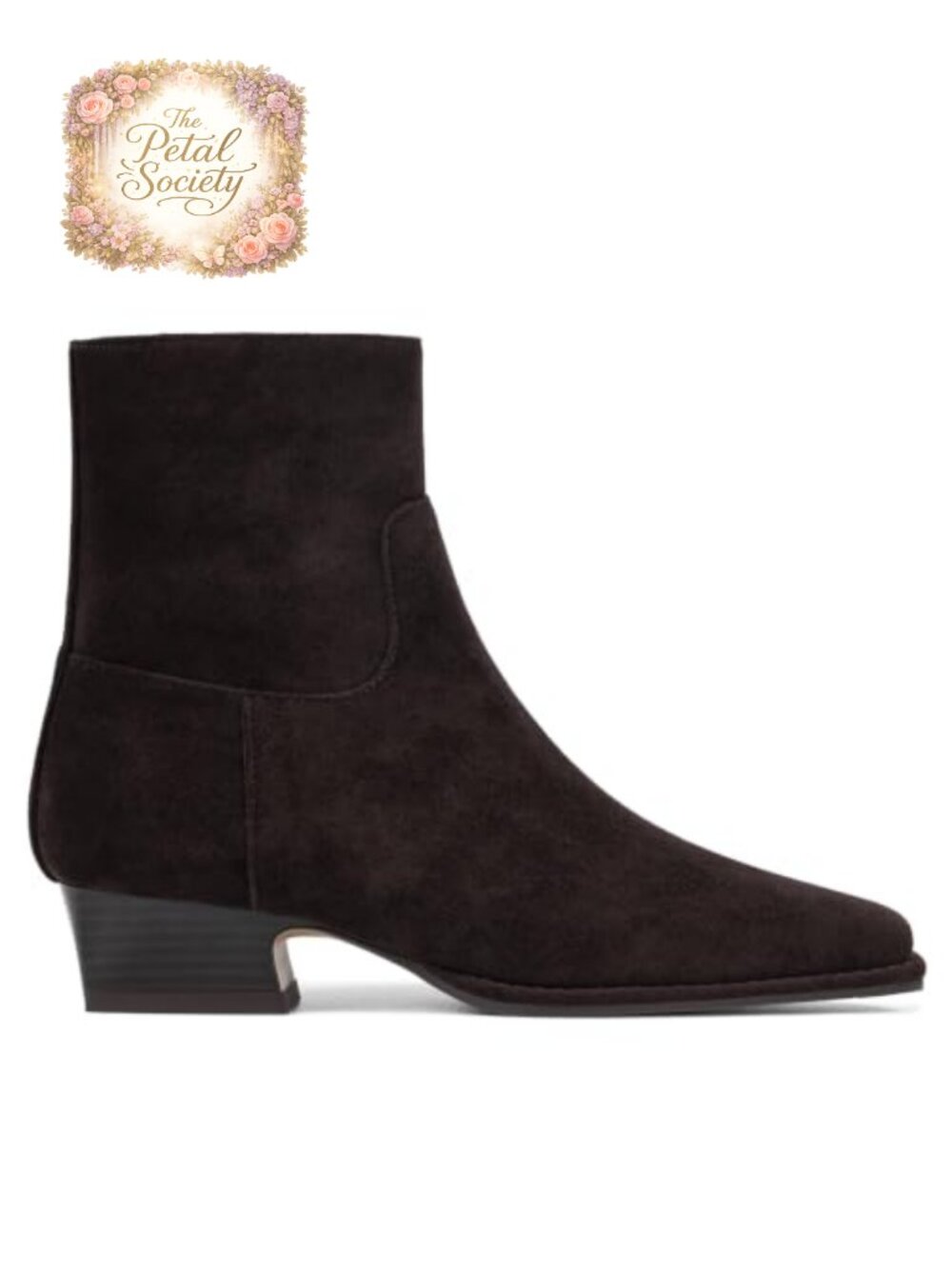 Women's Square Toe Ankle Boots Chunky Block Heel Zip Booties